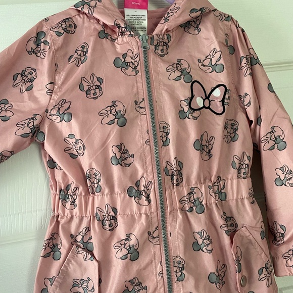 Disney junior girls wind breaker jacket, pink/grey, size 4T - Picture 2 of 5